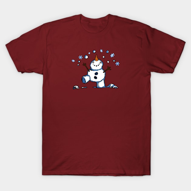 Snowman Juggler T-Shirt by BradyRain